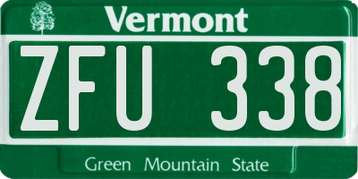 VT license plate ZFU338