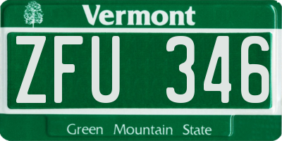 VT license plate ZFU346