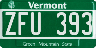 VT license plate ZFU393
