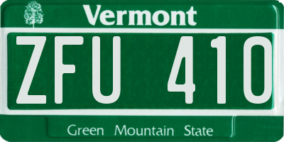 VT license plate ZFU410