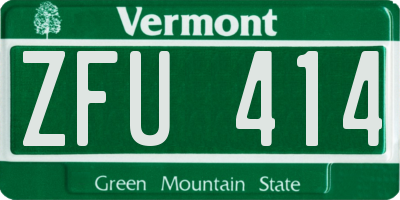VT license plate ZFU414