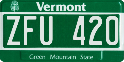 VT license plate ZFU420