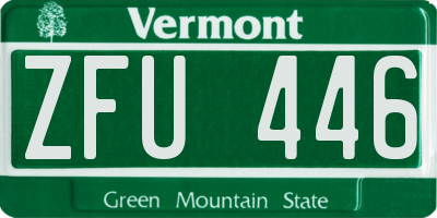VT license plate ZFU446