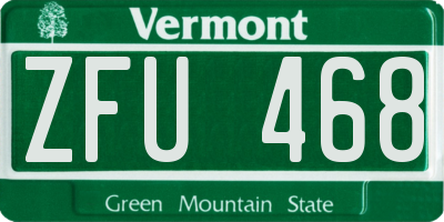 VT license plate ZFU468