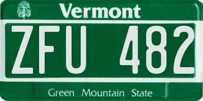 VT license plate ZFU482
