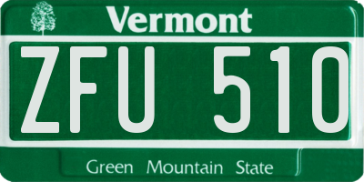 VT license plate ZFU510