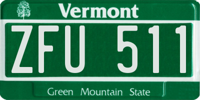 VT license plate ZFU511