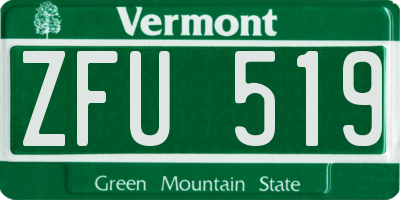 VT license plate ZFU519