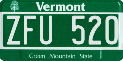 VT license plate ZFU520