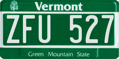 VT license plate ZFU527