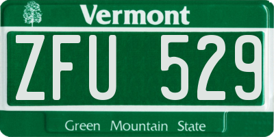 VT license plate ZFU529
