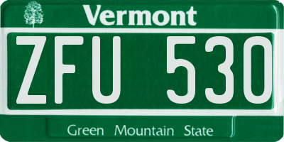 VT license plate ZFU530