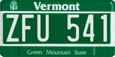 VT license plate ZFU541