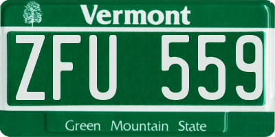 VT license plate ZFU559