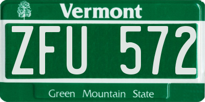 VT license plate ZFU572