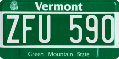VT license plate ZFU590