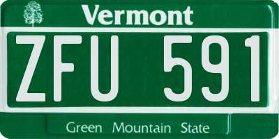 VT license plate ZFU591