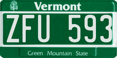 VT license plate ZFU593