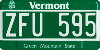 VT license plate ZFU595
