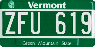 VT license plate ZFU619