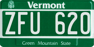 VT license plate ZFU620