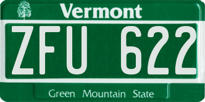 VT license plate ZFU622