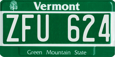 VT license plate ZFU624