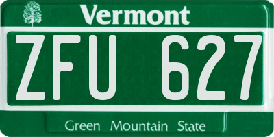 VT license plate ZFU627
