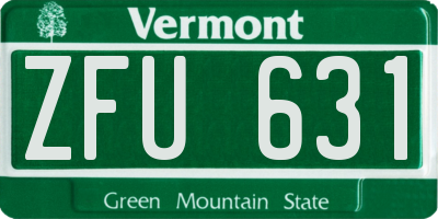 VT license plate ZFU631