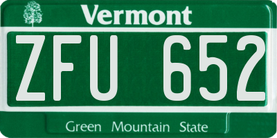 VT license plate ZFU652