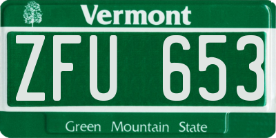 VT license plate ZFU653