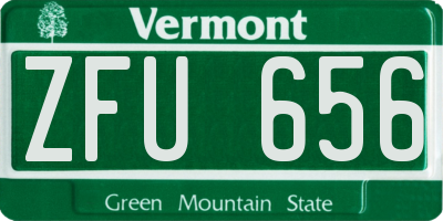 VT license plate ZFU656