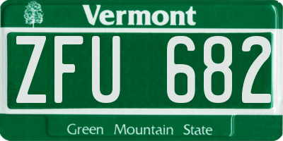 VT license plate ZFU682