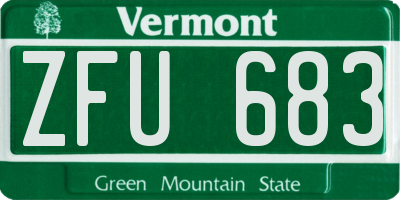 VT license plate ZFU683