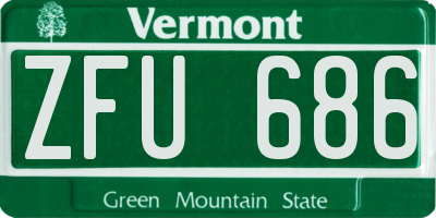 VT license plate ZFU686
