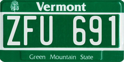 VT license plate ZFU691