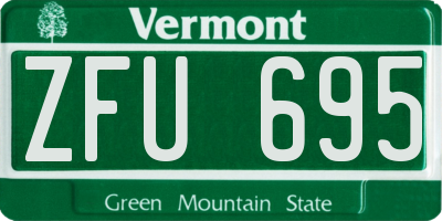 VT license plate ZFU695