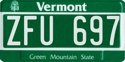 VT license plate ZFU697