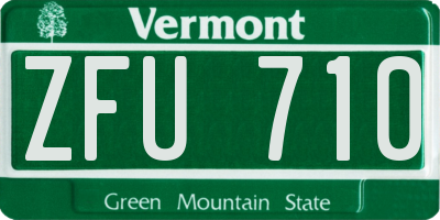 VT license plate ZFU710