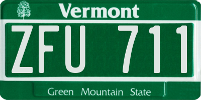 VT license plate ZFU711
