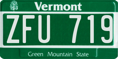 VT license plate ZFU719