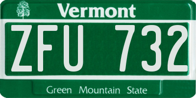 VT license plate ZFU732