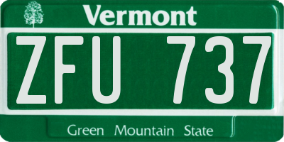 VT license plate ZFU737