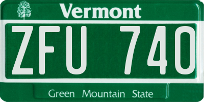 VT license plate ZFU740