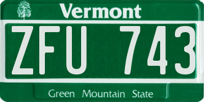 VT license plate ZFU743