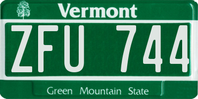 VT license plate ZFU744