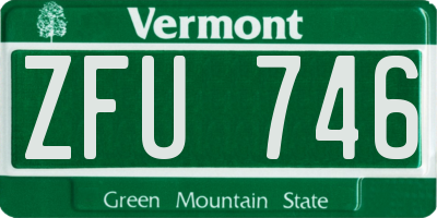 VT license plate ZFU746
