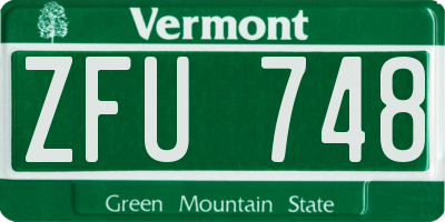 VT license plate ZFU748