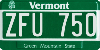 VT license plate ZFU750
