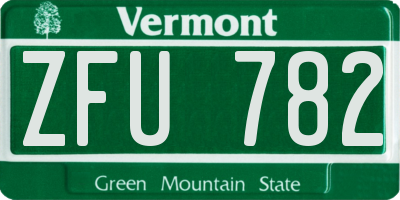 VT license plate ZFU782